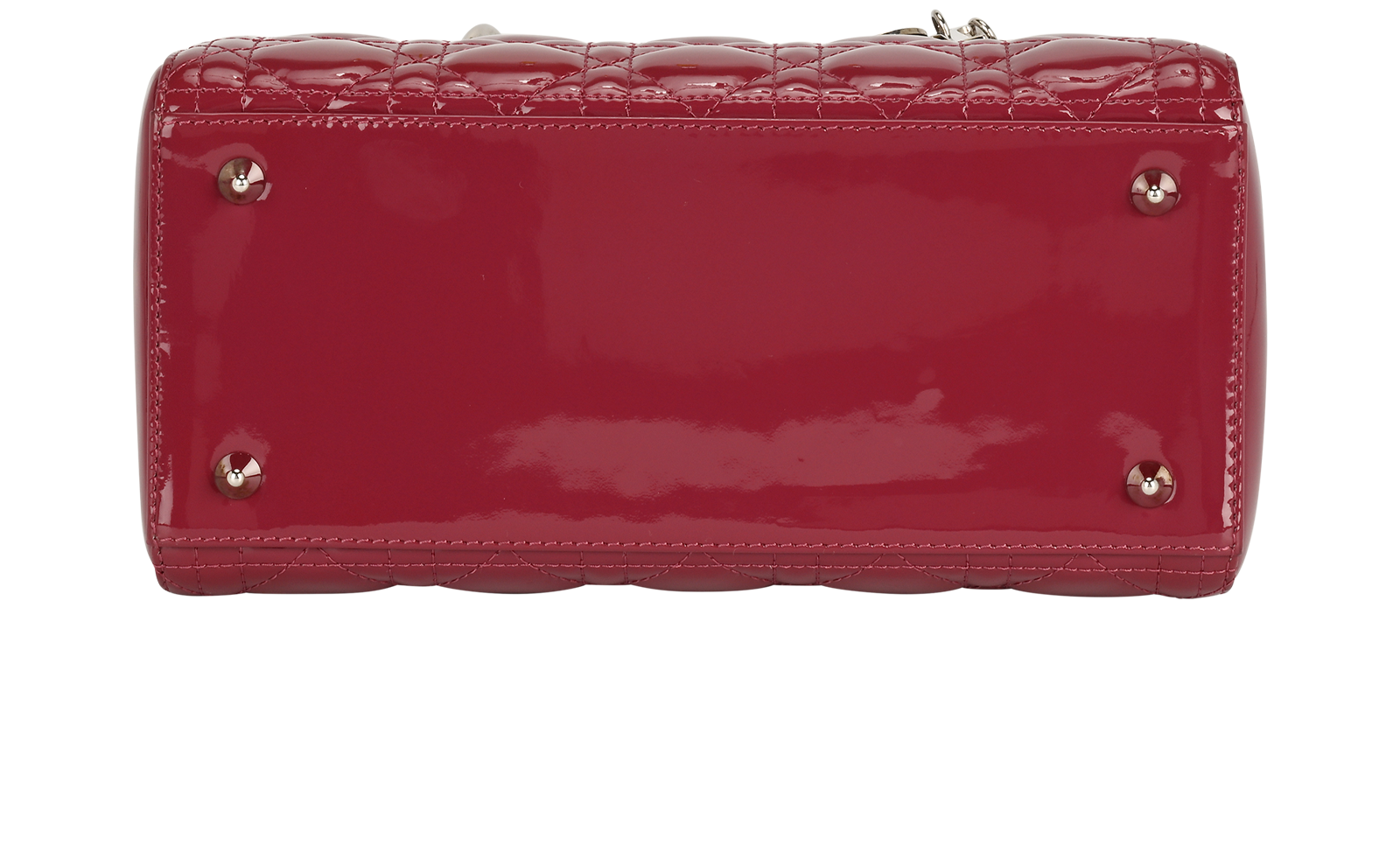 Medium Lady Dior, &pound;1,500, Handbags, Red, Patent Leather, Top view